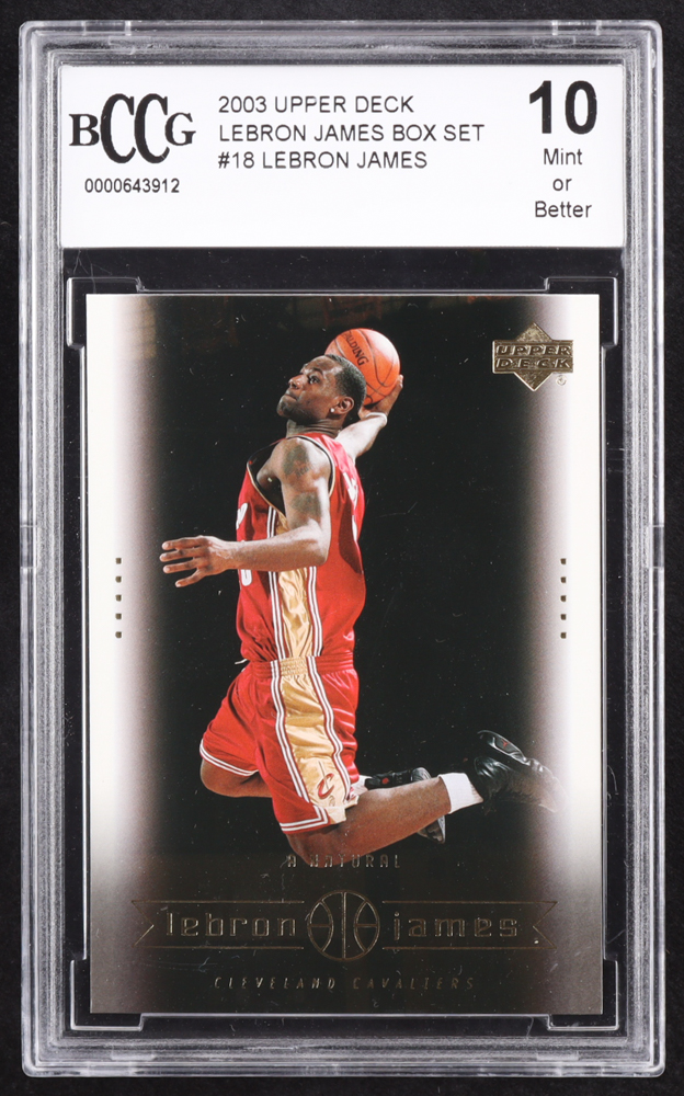 LeBron James 2003 Upper Deck LeBron James Box Set #18 RC (BCCG 10) at PristineAuction.com LeBron James 2003 Upper Deck LeBron James Box Set #18 RC (BCCG 10) at PristineAuction.com