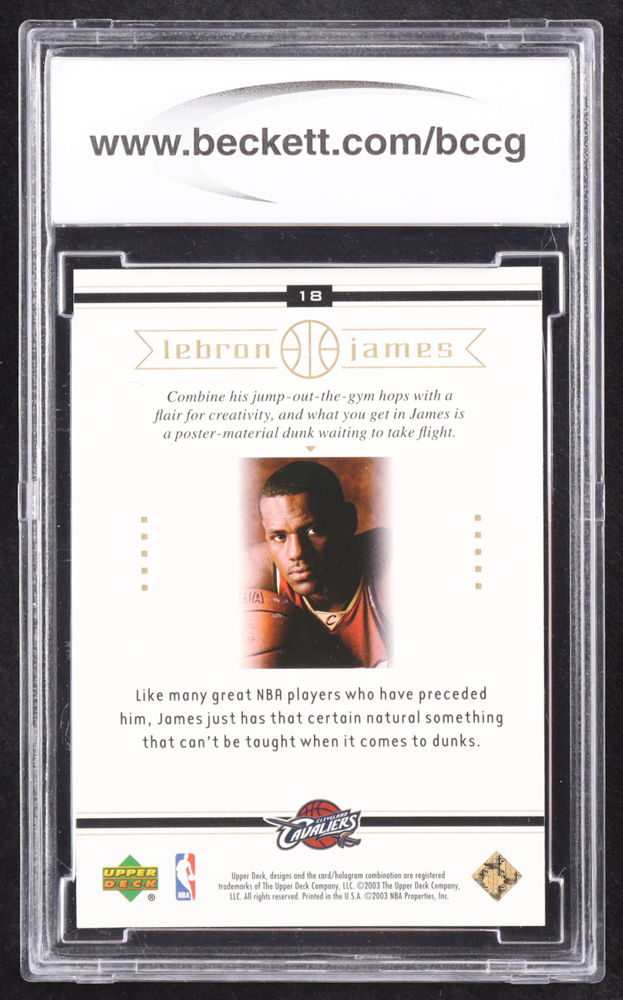 LeBron James 2003 Upper Deck LeBron James Box Set #18 RC (BCCG 10) at PristineAuction.com LeBron James 2003 Upper Deck LeBron James Box Set #18 RC (BCCG 10) at PristineAuction.com