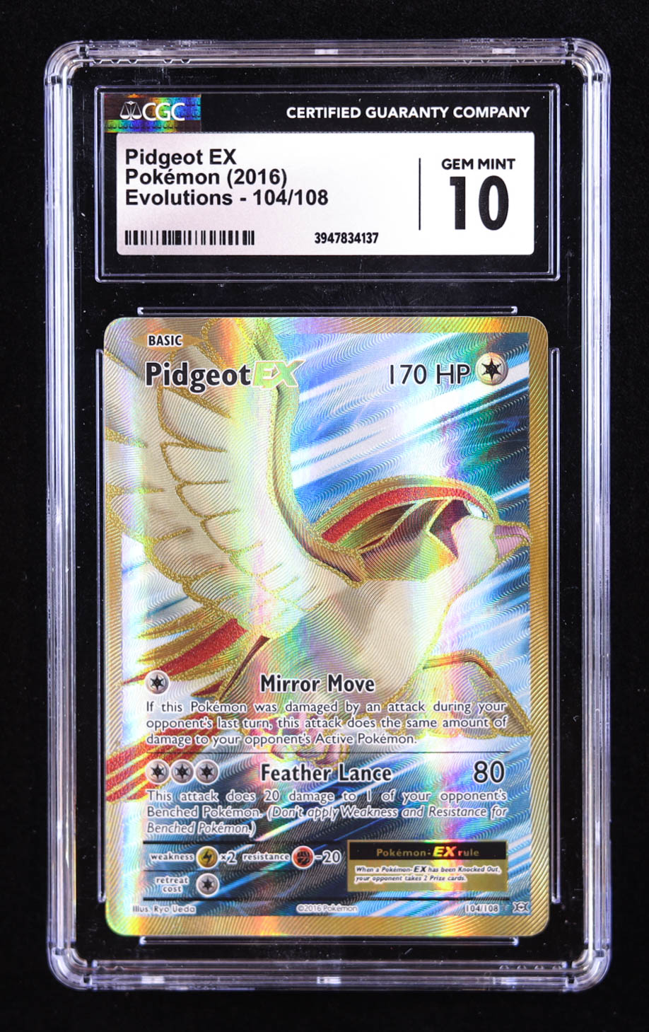 Pidgeot EX 2016 Pokemon XY Evolutions #104 (CGC 10) at PristineAuction.com Pidgeot EX 2016 Pokemon XY Evolutions #104 (CGC 10) at PristineAuction.com