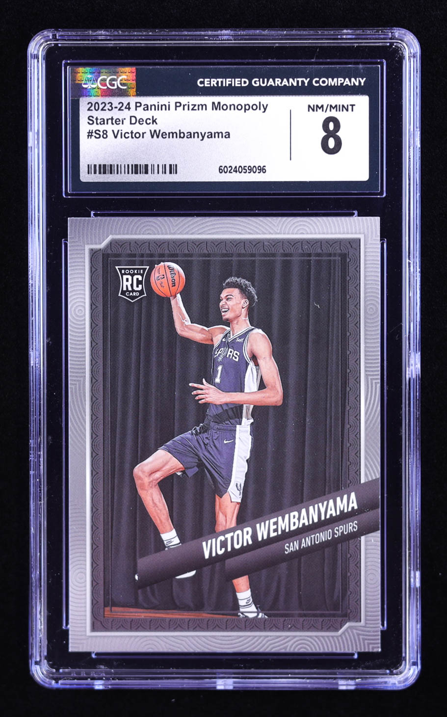 Victor Wembanyama 2023-24 Panini Prizm Monopoly Starter Deck #S8 RC (CGC 8) at PristineAuction.com Victor Wembanyama 2023-24 Panini Prizm Monopoly Starter Deck #S8 RC (CGC 8) at PristineAuction.com