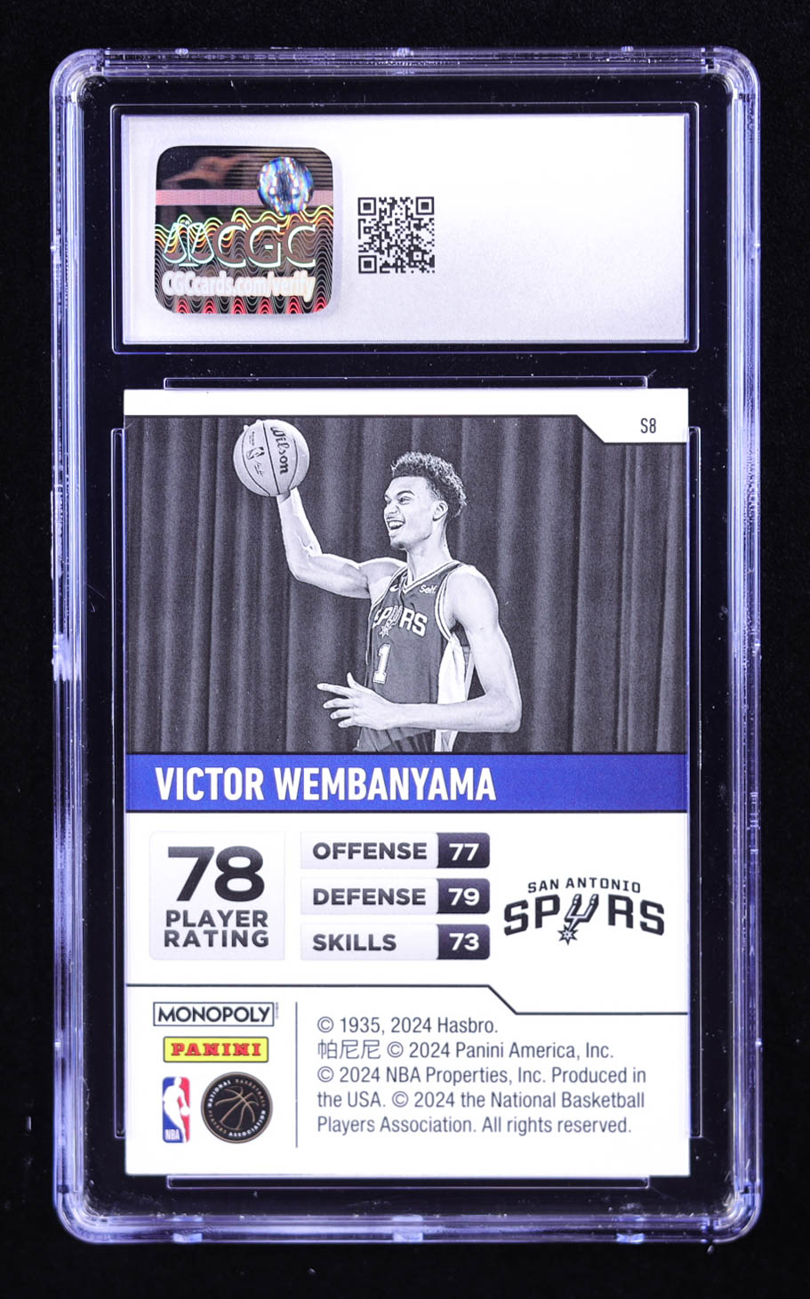 Victor Wembanyama 2023-24 Panini Prizm Monopoly Starter Deck #S8 RC (CGC 8) at PristineAuction.com Victor Wembanyama 2023-24 Panini Prizm Monopoly Starter Deck #S8 RC (CGC 8) at PristineAuction.com