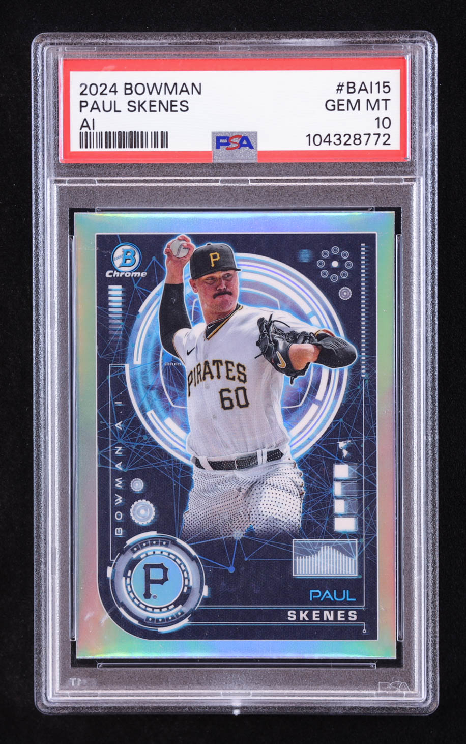 Paul Skenes 2024 Bowman Chrome Bowman AI #BAI15 RC (PSA 10) at PristineAuction.com Paul Skenes 2024 Bowman Chrome Bowman AI #BAI15 RC (PSA 10) at PristineAuction.com