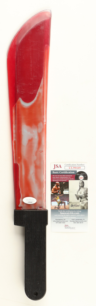 Lee Waddell Signed "Scream" 21" Replica Plastic Machete Inscribed "Ghost Face" (JSA) at PristineAuction.com Lee Waddell Signed "Scream" 21" Replica Plastic Machete Inscribed "Ghost Face" (JSA) at PristineAuction.com