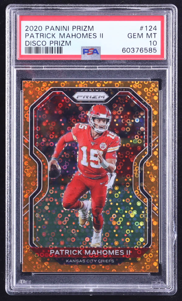 Patrick Mahomes II 2020 Panini Prizm Prizms Orange Disco #124 (PSA 10) at PristineAuction.com Patrick Mahomes II 2020 Panini Prizm Prizms Orange Disco #124 (PSA 10) at PristineAuction.com