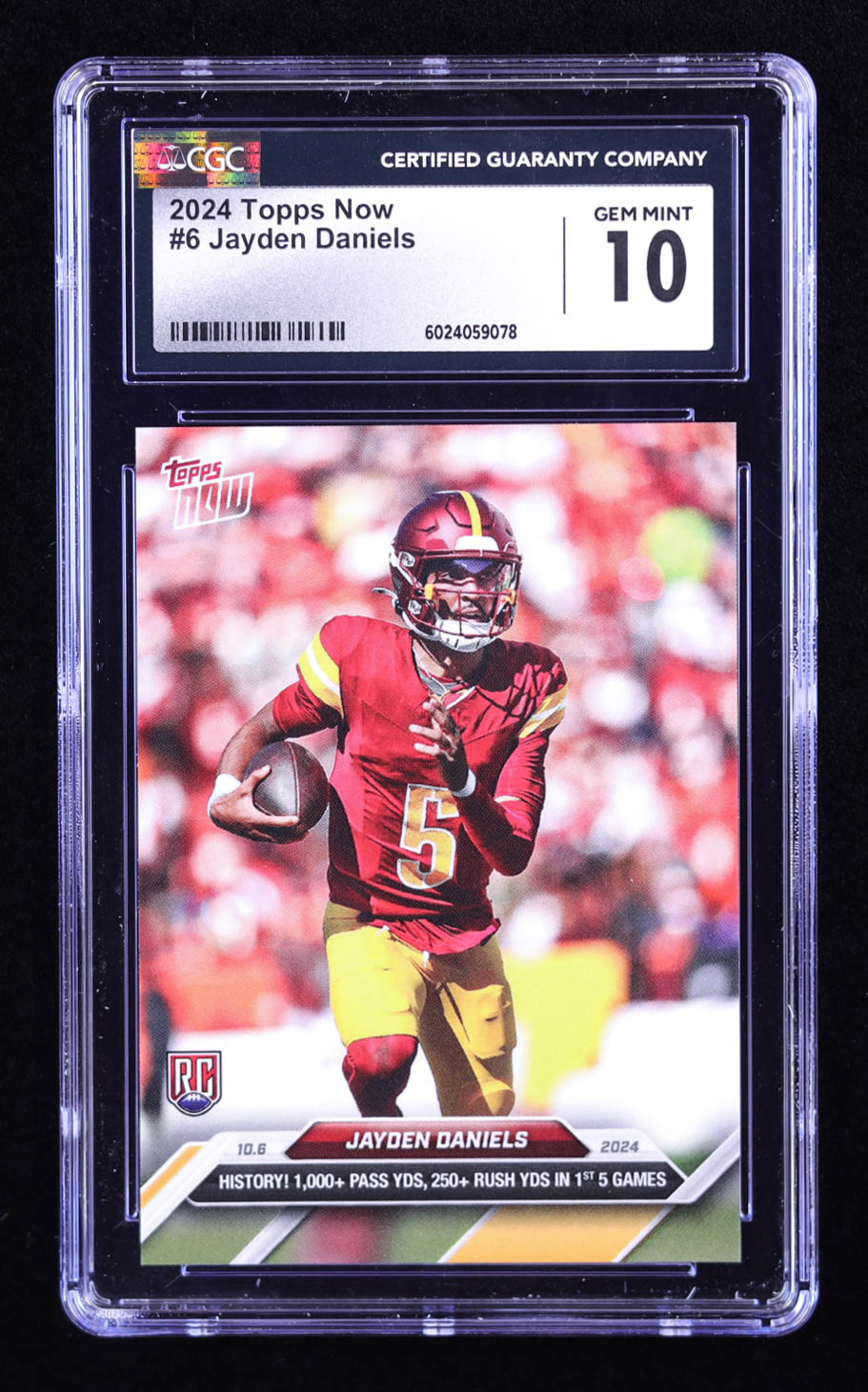 Jayden Daniels 2024 Topps Now #6 RC (CGC 10) at PristineAuction.com Jayden Daniels 2024 Topps Now #6 RC (CGC 10) at PristineAuction.com