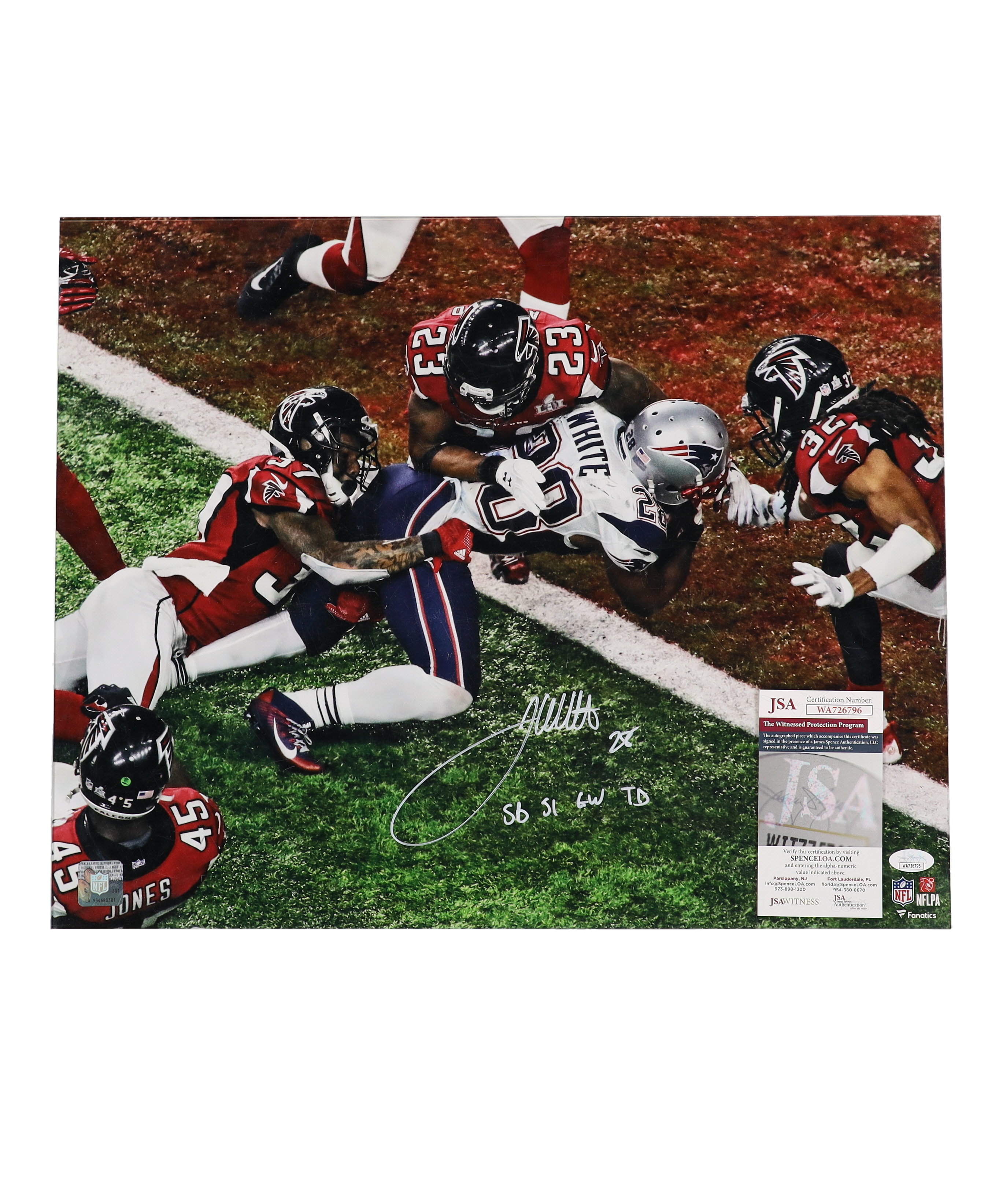 James White Signed Patriots 16x20 Photo Inscribed "SB 51 GW TD"(JSA) at PristineAuction.com James White Signed Patriots 16x20 Photo Inscribed "SB 51 GW TD"(JSA) at PristineAuction.com