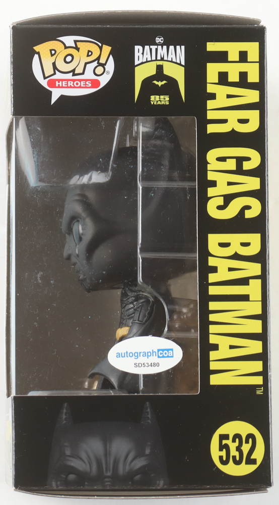 Christian Bale Signed "Batman Begins" #532 Fear Gas Batman Funko Pop! Vinyl Figure (AutographCOA) at PristineAuction.com Christian Bale Signed "Batman Begins" #532 Fear Gas Batman Funko Pop! Vinyl Figure (AutographCOA) at PristineAuction.com