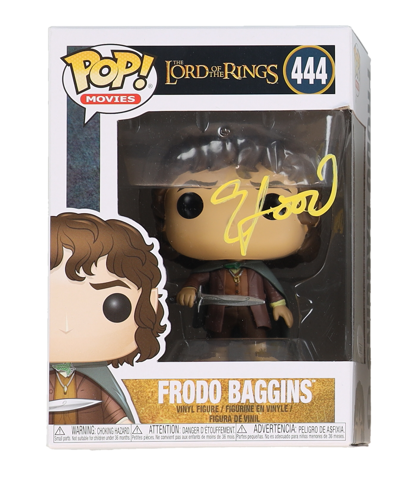 Elijah Wood Signed "The Lord Of The Rings" #444 Frodo Baggins Funko Pop! (JSA) at PristineAuction.com Elijah Wood Signed "The Lord Of The Rings" #444 Frodo Baggins Funko Pop! (JSA) at PristineAuction.com