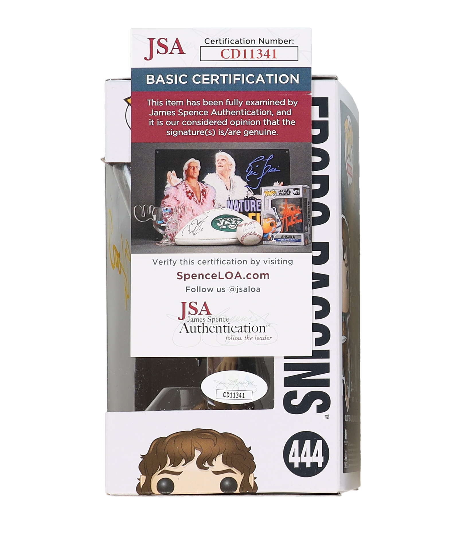 Elijah Wood Signed "The Lord Of The Rings" #444 Frodo Baggins Funko Pop! (JSA) at PristineAuction.com Elijah Wood Signed "The Lord Of The Rings" #444 Frodo Baggins Funko Pop! (JSA) at PristineAuction.com