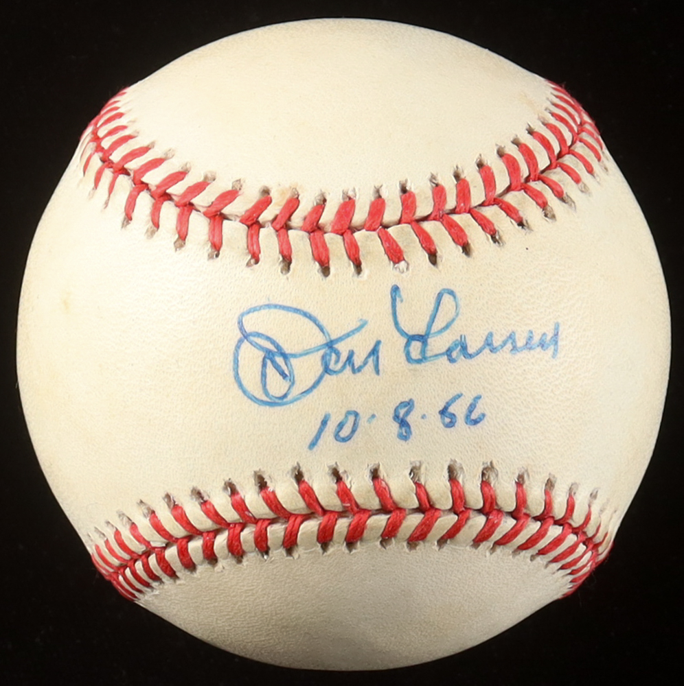 Don Larsen Signed OAL Baseball Inscribed "10-8-56" (JSA) at PristineAuction.com Don Larsen Signed OAL Baseball Inscribed "10-8-56" (JSA) at PristineAuction.com