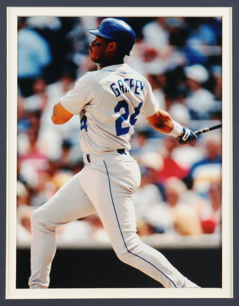 Ken Griffey Jr. Signed Custom Framed Index Card Display With Jersey, Player Hall Of Fame Pin, (2) Cloth Team Logo Patches (BGS) at PristineAuction.com Ken Griffey Jr. Signed Custom Framed Index Card Display With Jersey, Player Hall Of Fame Pin, (2) Cloth Team Logo Patches (BGS) at PristineAuction.com