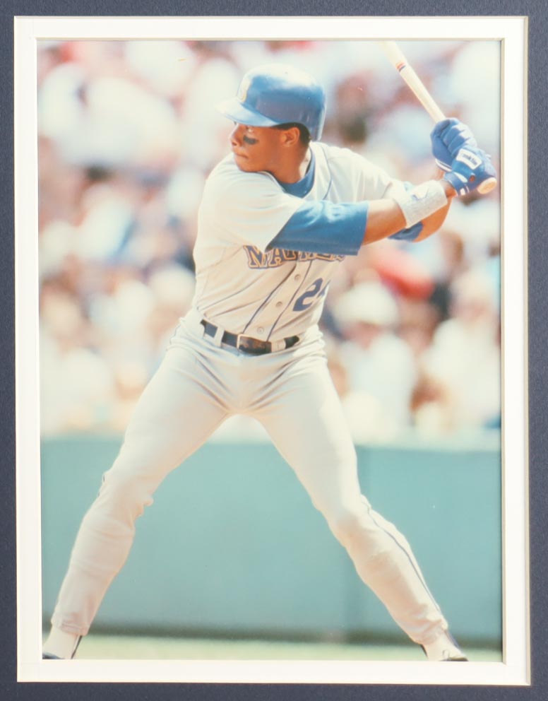 Ken Griffey Jr. Signed Custom Framed Index Card Display With Jersey, Player Hall Of Fame Pin, (2) Cloth Team Logo Patches (BGS) at PristineAuction.com Ken Griffey Jr. Signed Custom Framed Index Card Display With Jersey, Player Hall Of Fame Pin, (2) Cloth Team Logo Patches (BGS) at PristineAuction.com