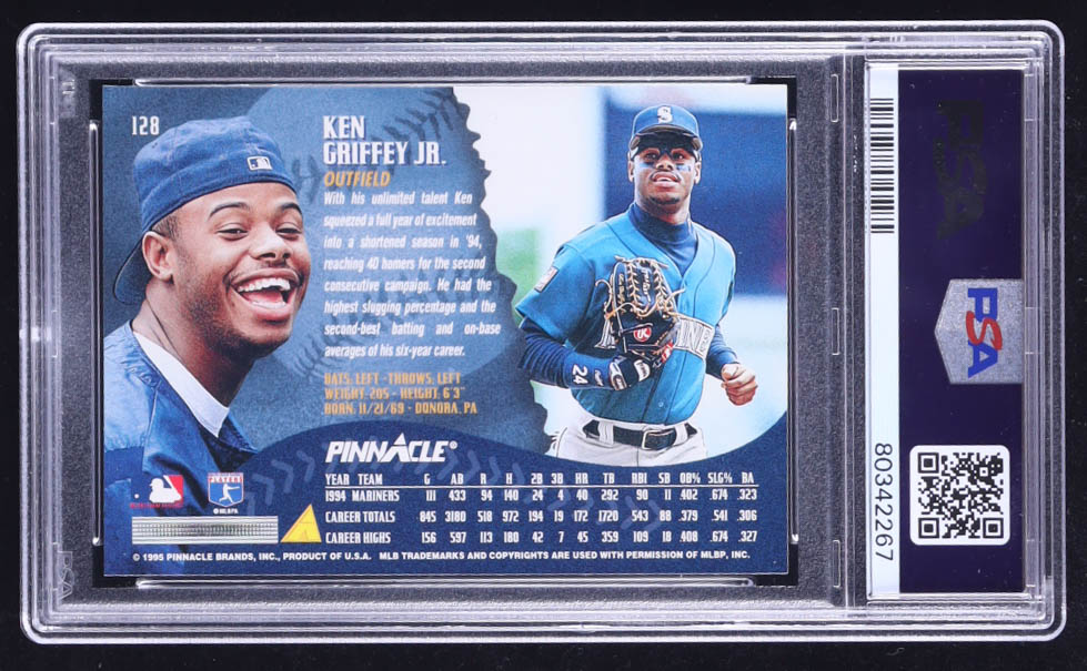 Ken Griffey Jr. 1995 Pinnacle #128 (PSA 9) at PristineAuction.com Ken Griffey Jr. 1995 Pinnacle #128 (PSA 9) at PristineAuction.com
