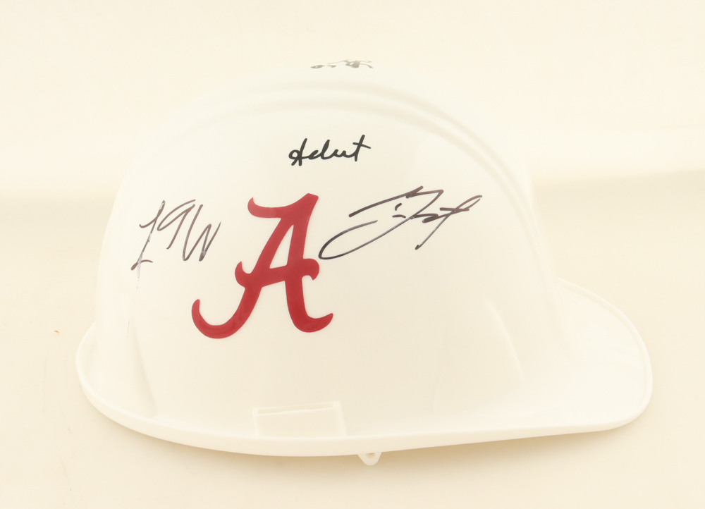 2025 Alabama Crimson Tide Hard Hat Team-Signed by (9) with Mark Sears, Chris Youngblood, Grant Nelson, Aden Holloway (Beckett) at PristineAuction.com 2025 Alabama Crimson Tide Hard Hat Team-Signed by (9) with Mark Sears, Chris Youngblood, Grant Nelson, Aden Holloway (Beckett) at PristineAuction.com