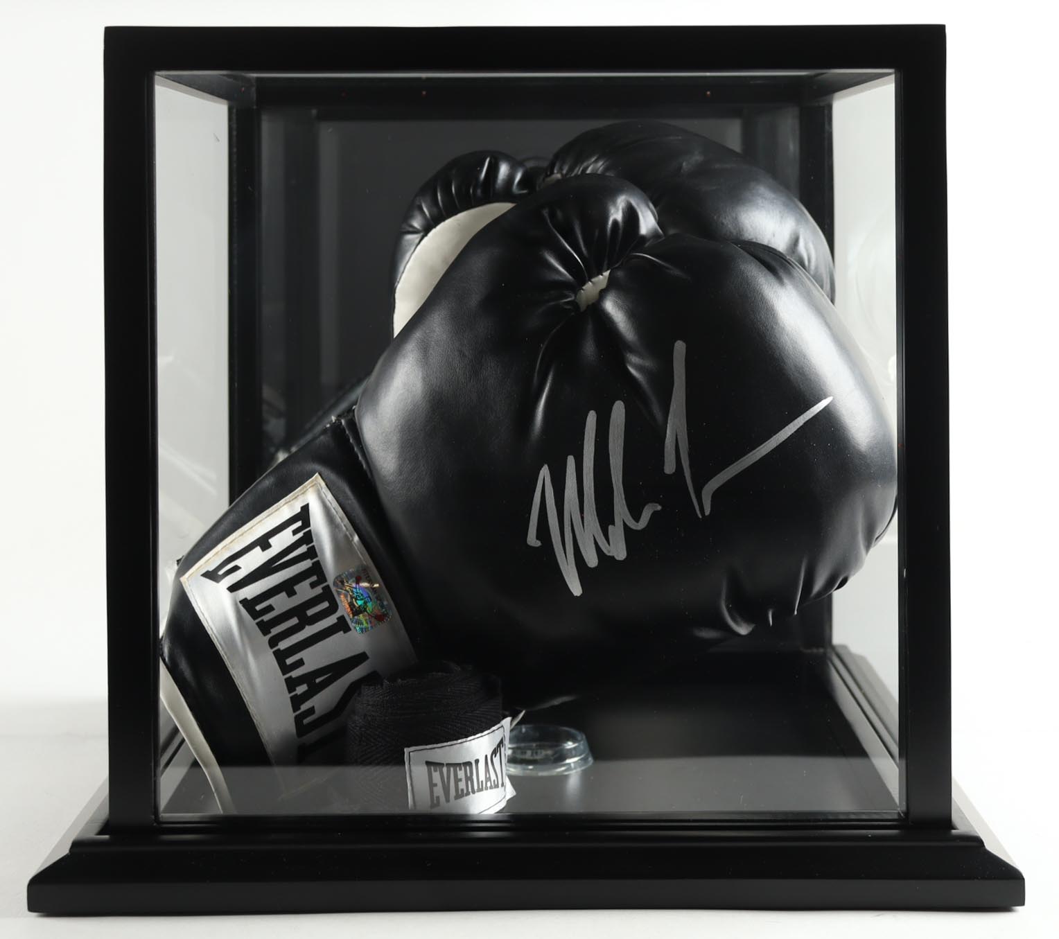 Mike Tyson Signed Everlast Boxing Gloves With Display Case (Tyson) at PristineAuction.com Mike Tyson Signed Everlast Boxing Gloves With Display Case (Tyson) at PristineAuction.com