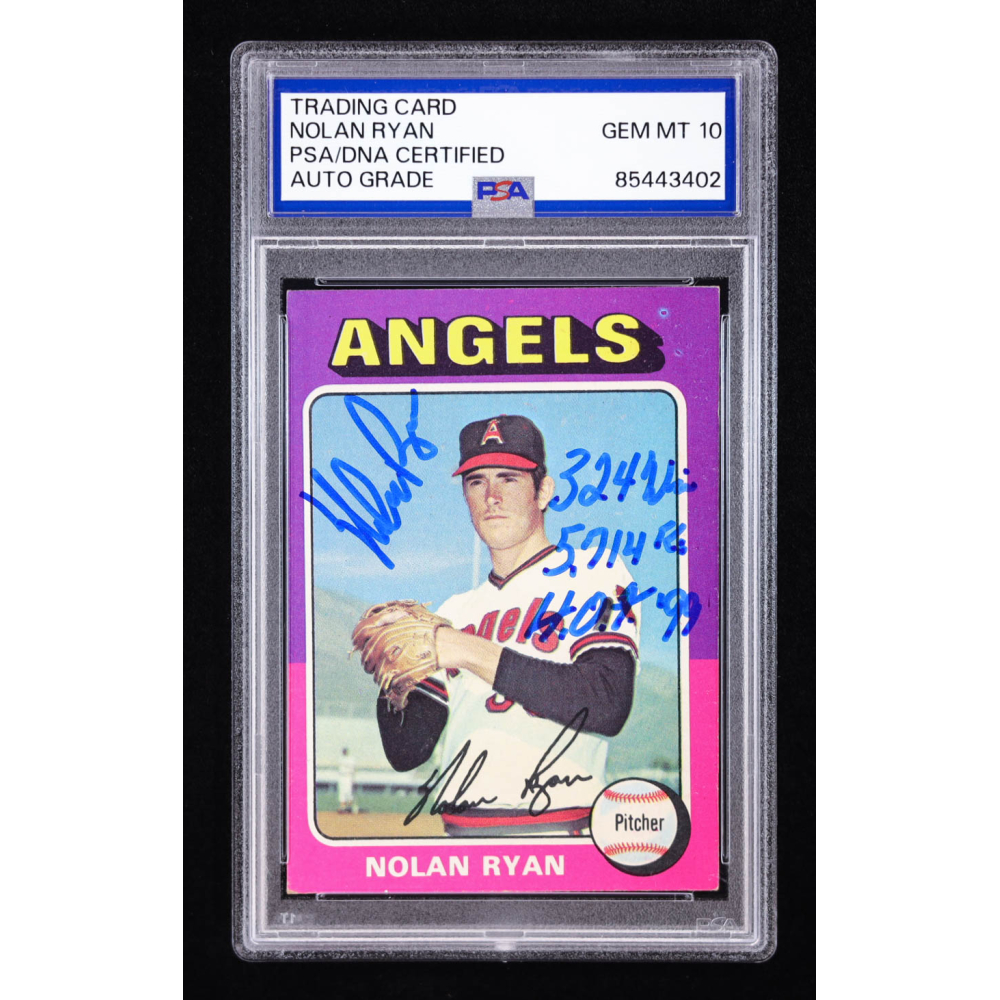 Nolan Ryan Signed 1975 Topps #500 With Multiple Career Stat ...
