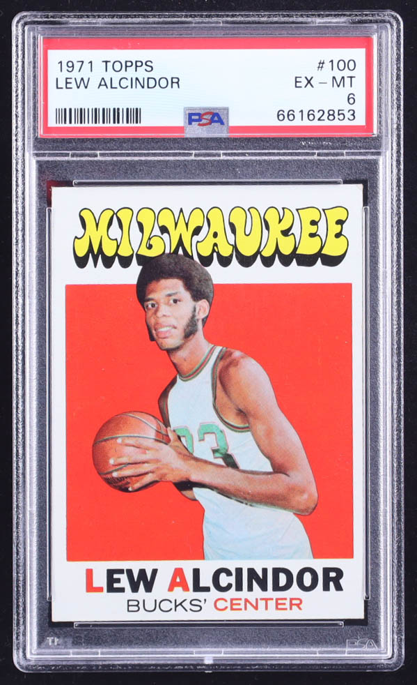 Lew Alcindor 1971-72 Topps #100 (PSA 6) at PristineAuction.com Lew Alcindor 1971-72 Topps #100 (PSA 6) at PristineAuction.com