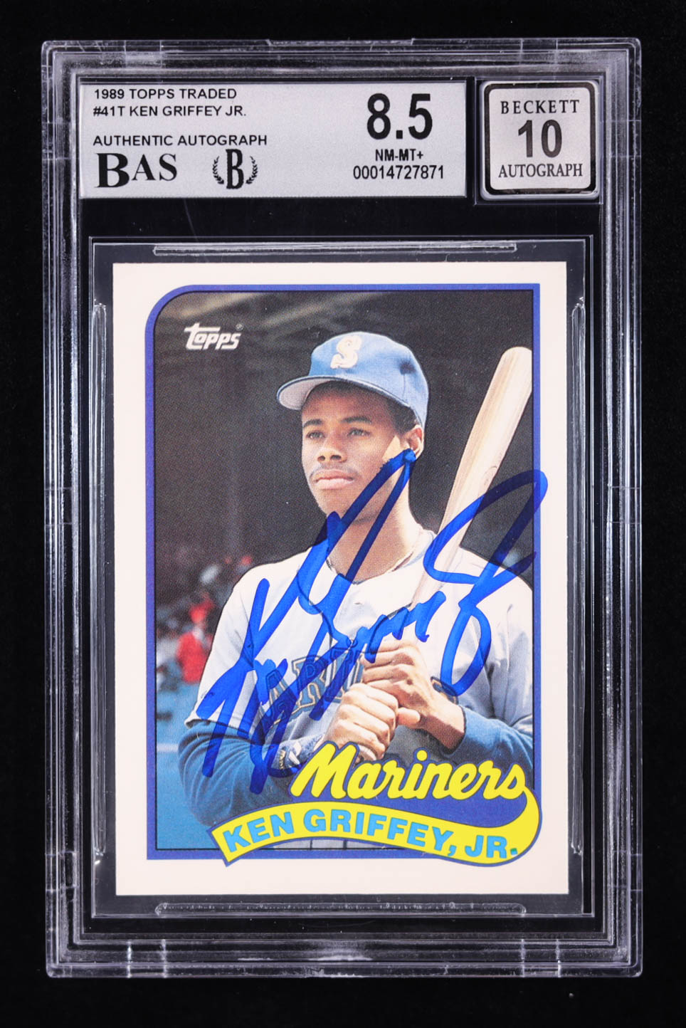 Ken Griffey Jr. Signed 1989 Topps Traded #41T RC (BAS 8.5 | Autograph Graded BAS 10) at PristineAuction.com Ken Griffey Jr. Signed 1989 Topps Traded #41T RC (BAS 8.5 | Autograph Graded BAS 10) at PristineAuction.com