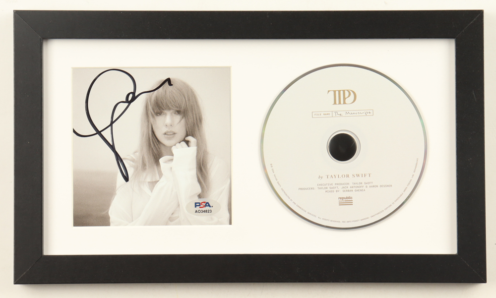 Taylor Swift Signed Custom Framed "The Tortured Poets Department" CD Album Insert Display With Disc (PSA) at PristineAuction.com Taylor Swift Signed Custom Framed "The Tortured Poets Department" CD Album Insert Display With Disc (PSA) at PristineAuction.com