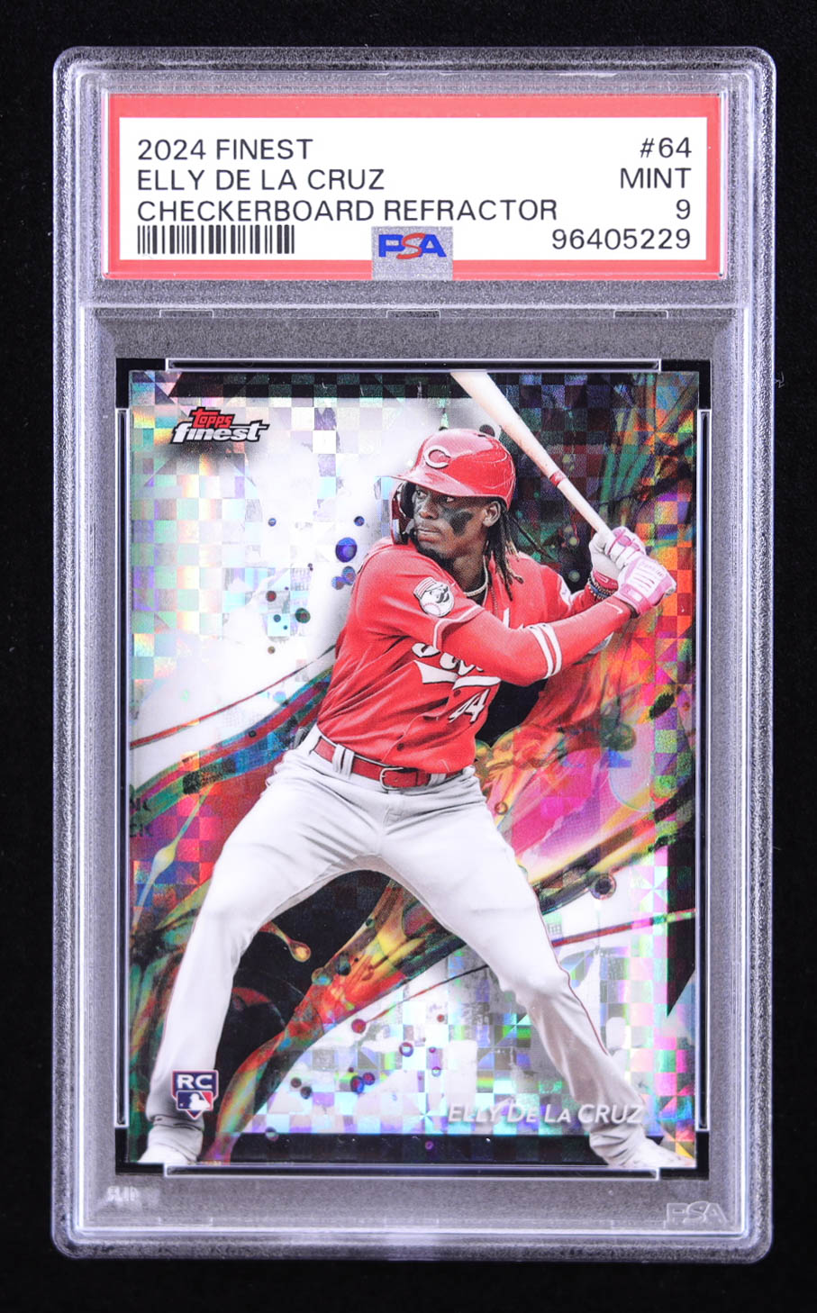 Elly De La Cruz 2024 Finest Checkerboard Refractors #64 RC (PSA 9) at PristineAuction.com Elly De La Cruz 2024 Finest Checkerboard Refractors #64 RC (PSA 9) at PristineAuction.com