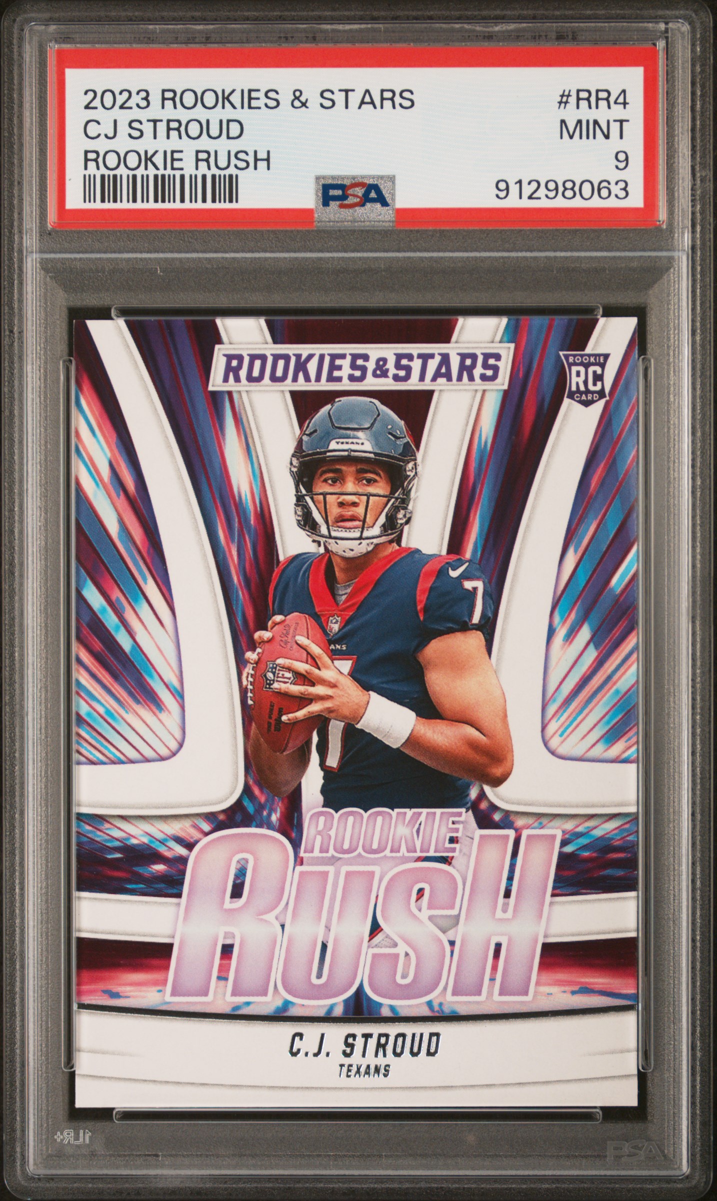 CJ Stroud 2023 Rookies and Stars Rookie Rush #4 RC (PSA 9) at PristineAuction.com CJ Stroud 2023 Rookies and Stars Rookie Rush #4 RC (PSA 9) at PristineAuction.com