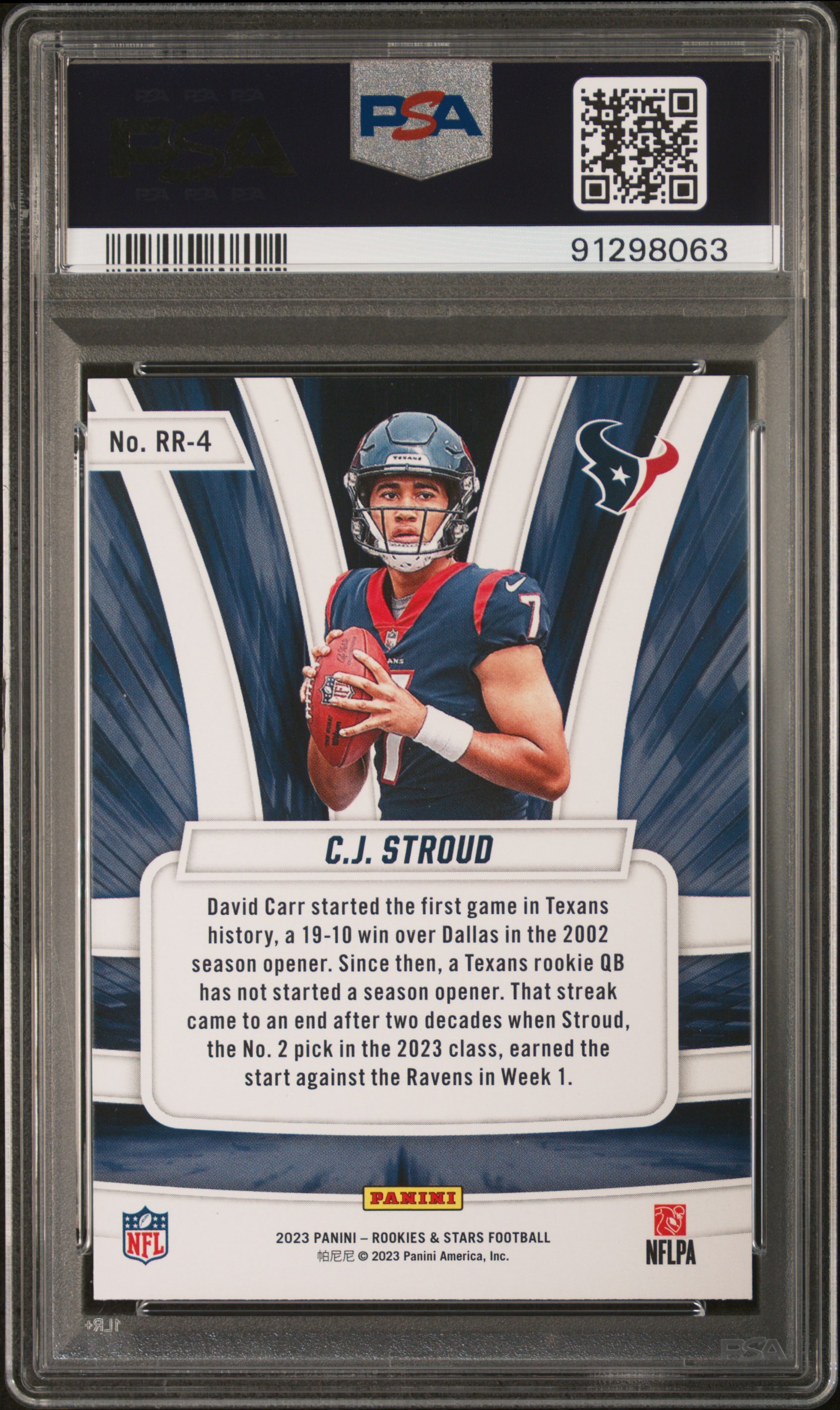 CJ Stroud 2023 Rookies and Stars Rookie Rush #4 RC (PSA 9) at PristineAuction.com CJ Stroud 2023 Rookies and Stars Rookie Rush #4 RC (PSA 9) at PristineAuction.com