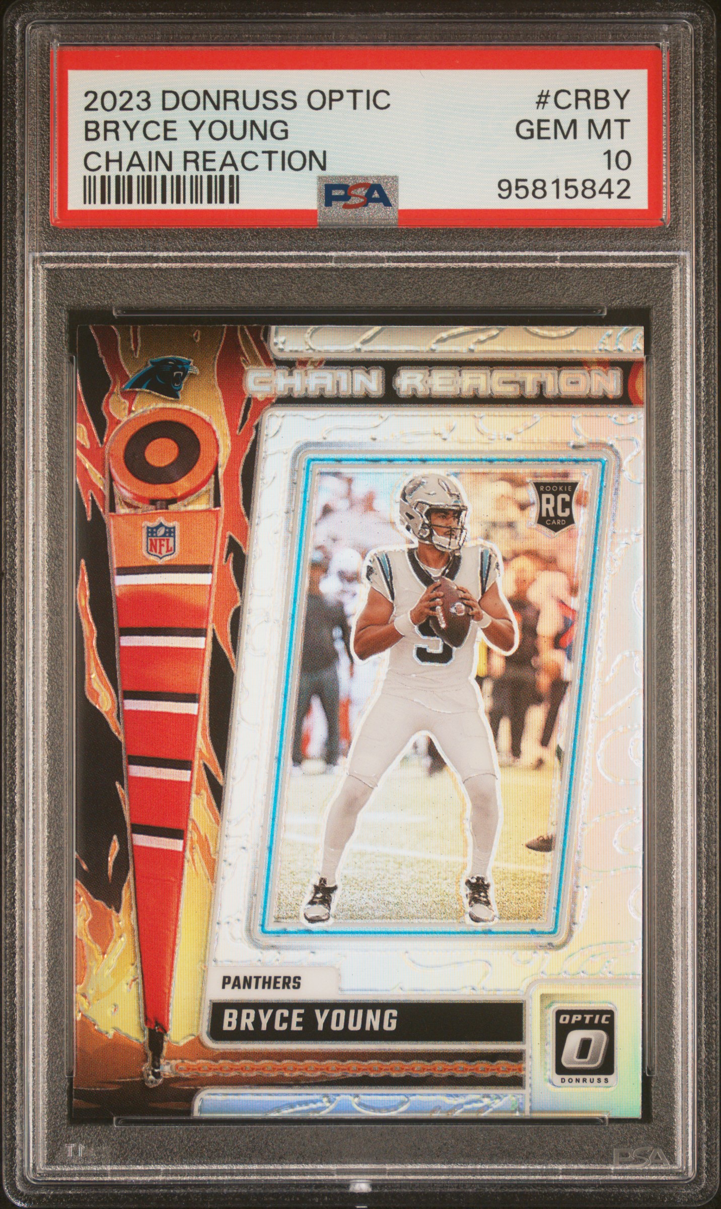 Bryce Young 2023 Donruss Optic Chain Reaction #18 RC (PSA 10) at PristineAuction.com Bryce Young 2023 Donruss Optic Chain Reaction #18 RC (PSA 10) at PristineAuction.com