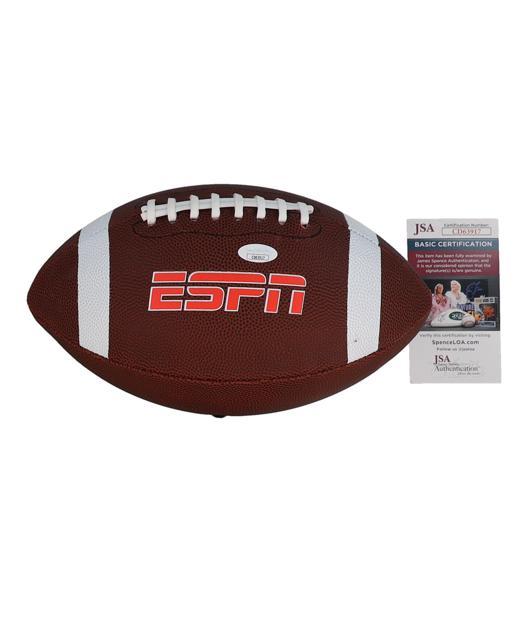 Tetairoa McMillan Signed ESPN Logo Football (JSA) at PristineAuction.com Tetairoa McMillan Signed ESPN Logo Football (JSA) at PristineAuction.com