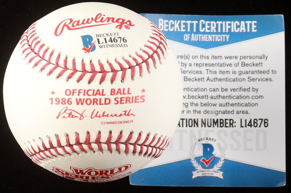 Dwight "Doc" Gooden & Darryl Strawberry Signed 1986 World Series Baseball (Beckett) at PristineAuction.com Dwight "Doc" Gooden & Darryl Strawberry Signed 1986 World Series Baseball (Beckett) at PristineAuction.com