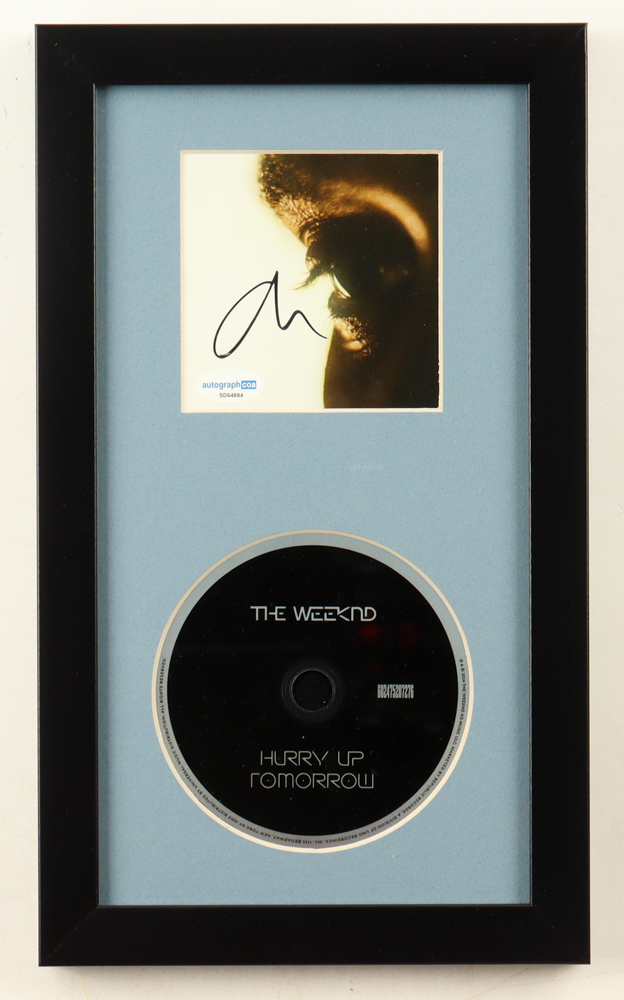 The Weeknd Signed "Hurry Up Tomorrow" Custom Framed CD Album Insert Display With Disc (AutographCOA) at PristineAuction.com The Weeknd Signed "Hurry Up Tomorrow" Custom Framed CD Album Insert Display With Disc (AutographCOA) at PristineAuction.com
