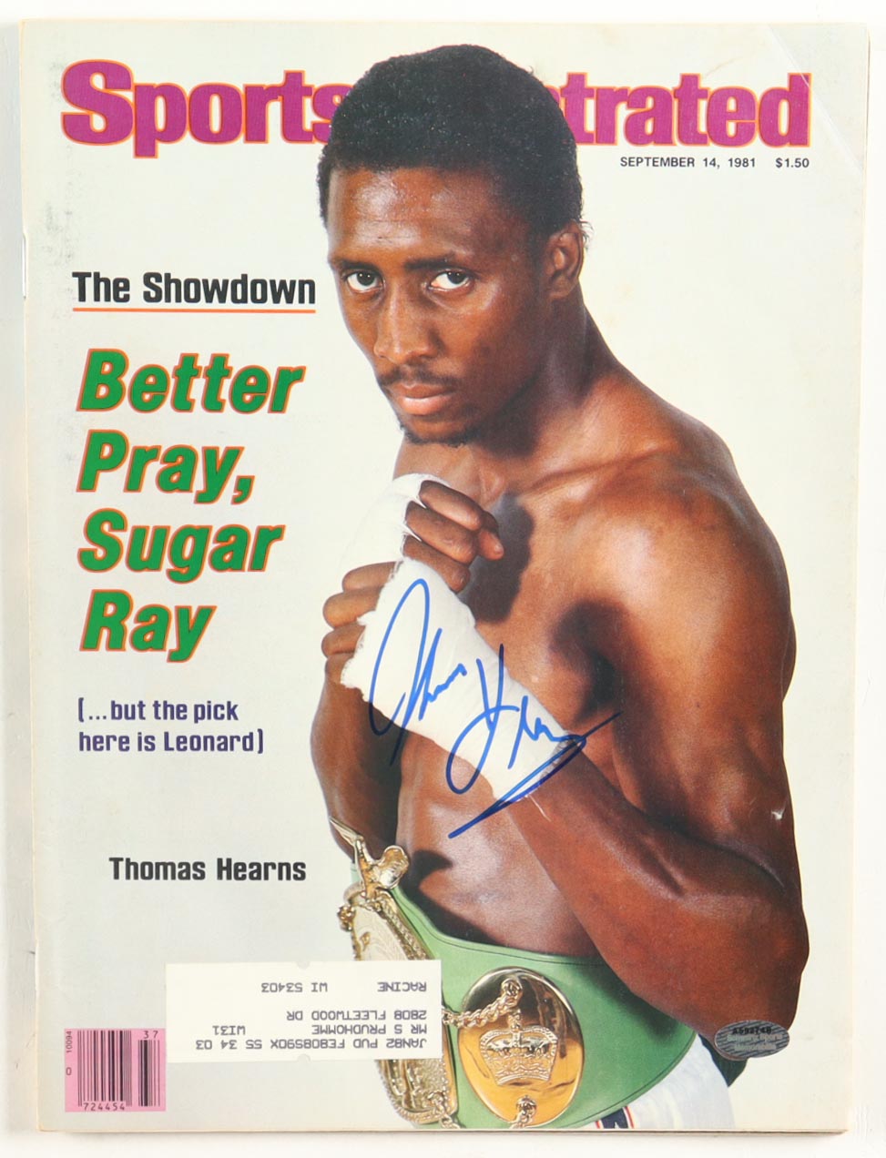 Thomas Hearns Signed 1981 Sports Illustrated Magazine (Schwartz) at PristineAuction.com Thomas Hearns Signed 1981 Sports Illustrated Magazine (Schwartz) at PristineAuction.com