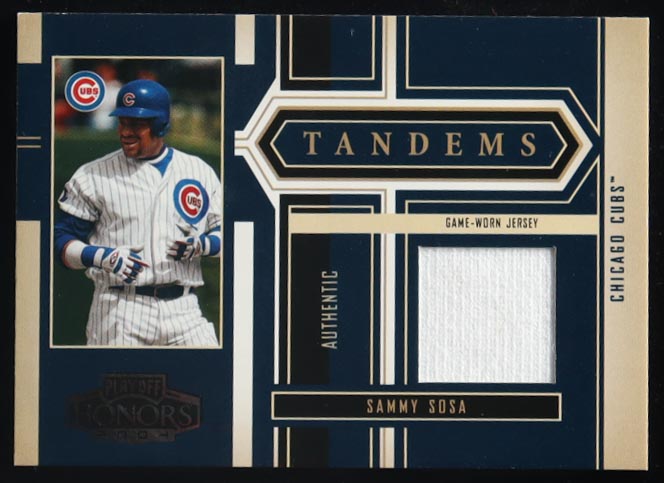 Sammy Sosa / Ernie Banks 2004 Playoff Honors Tandem Material #6 Jersey-Jersey #243/250 at PristineAuction.com Sammy Sosa / Ernie Banks 2004 Playoff Honors Tandem Material #6 Jersey-Jersey #243/250 at PristineAuction.com