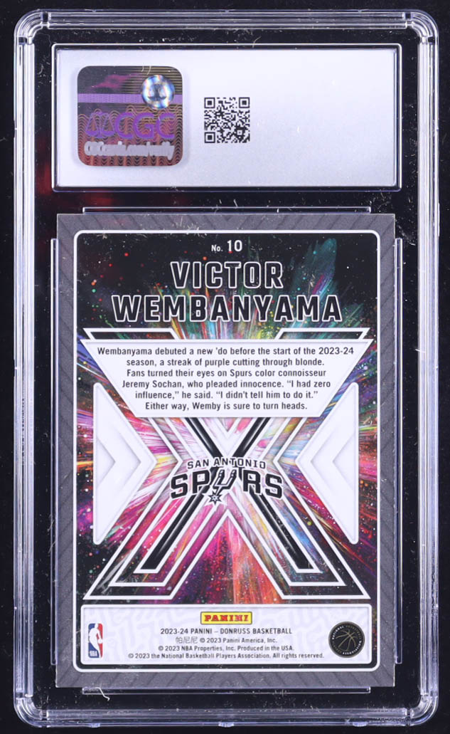 Victor Wembanyama 2023-24 Donruss Great X-Pectations #10 RC (CGC 10) at PristineAuction.com Victor Wembanyama 2023-24 Donruss Great X-Pectations #10 RC (CGC 10) at PristineAuction.com