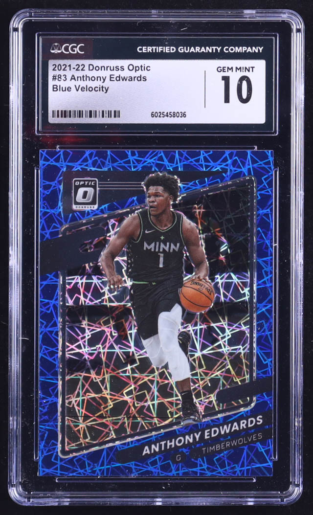 Anthony Edwards 2021-22 Donruss Optic Blue Velocity #83 (CGC 10) at PristineAuction.com Anthony Edwards 2021-22 Donruss Optic Blue Velocity #83 (CGC 10) at PristineAuction.com