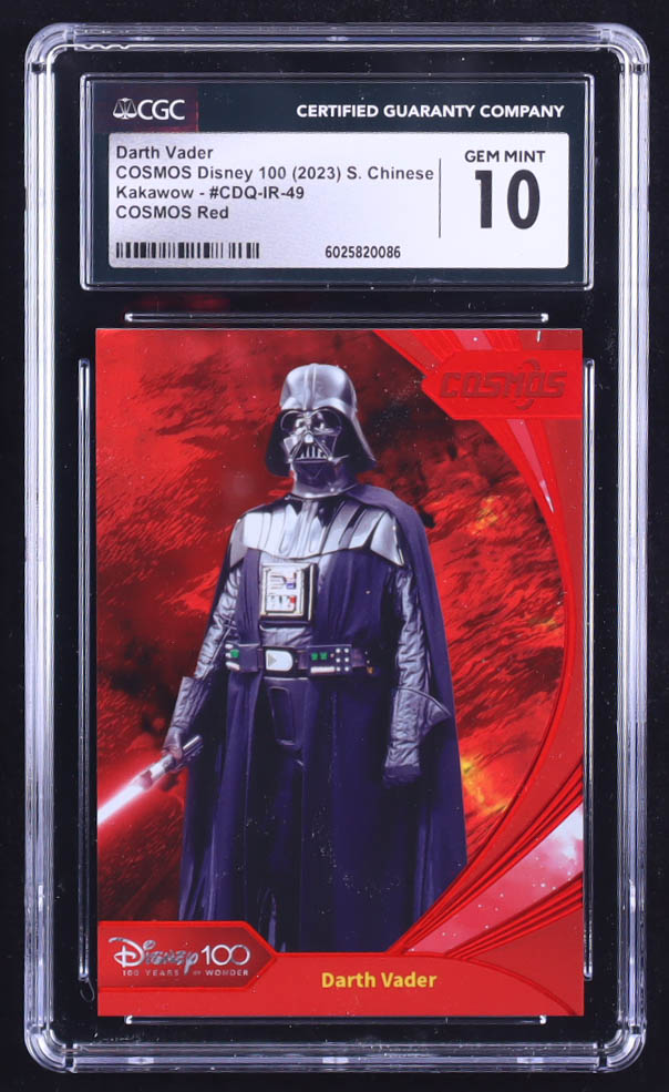 Darth Vader 2023 Kakawow Cosmos Disney 100 All-Stars Cosmos Red #CDQIR49 #24/75 (CGC 10) at PristineAuction.com Darth Vader 2023 Kakawow Cosmos Disney 100 All-Stars Cosmos Red #CDQIR49 #24/75 (CGC 10) at PristineAuction.com