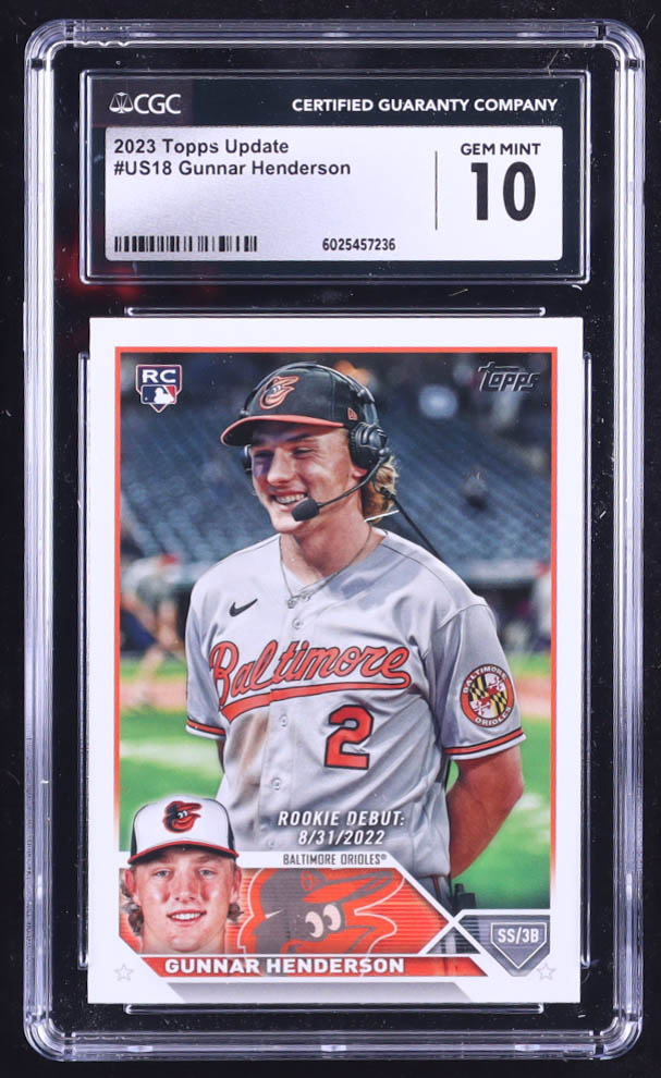 Gunnar Henderson 2023 Topps Update #US18 RC (CGC 10) at PristineAuction.com Gunnar Henderson 2023 Topps Update #US18 RC (CGC 10) at PristineAuction.com