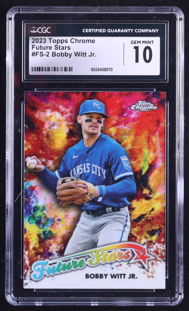 Bobby Witt Jr. 2023 Topps Chrome Future Stars #FS2 (CGC 10) at PristineAuction.com Bobby Witt Jr. 2023 Topps Chrome Future Stars #FS2 (CGC 10) at PristineAuction.com