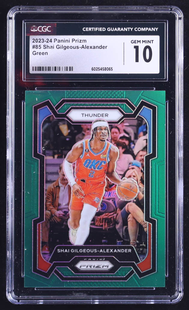 Shai Gilgeous-Alexander 2023-24 Panini Prizm Green #85 (CGC 10) at PristineAuction.com Shai Gilgeous-Alexander 2023-24 Panini Prizm Green #85 (CGC 10) at PristineAuction.com