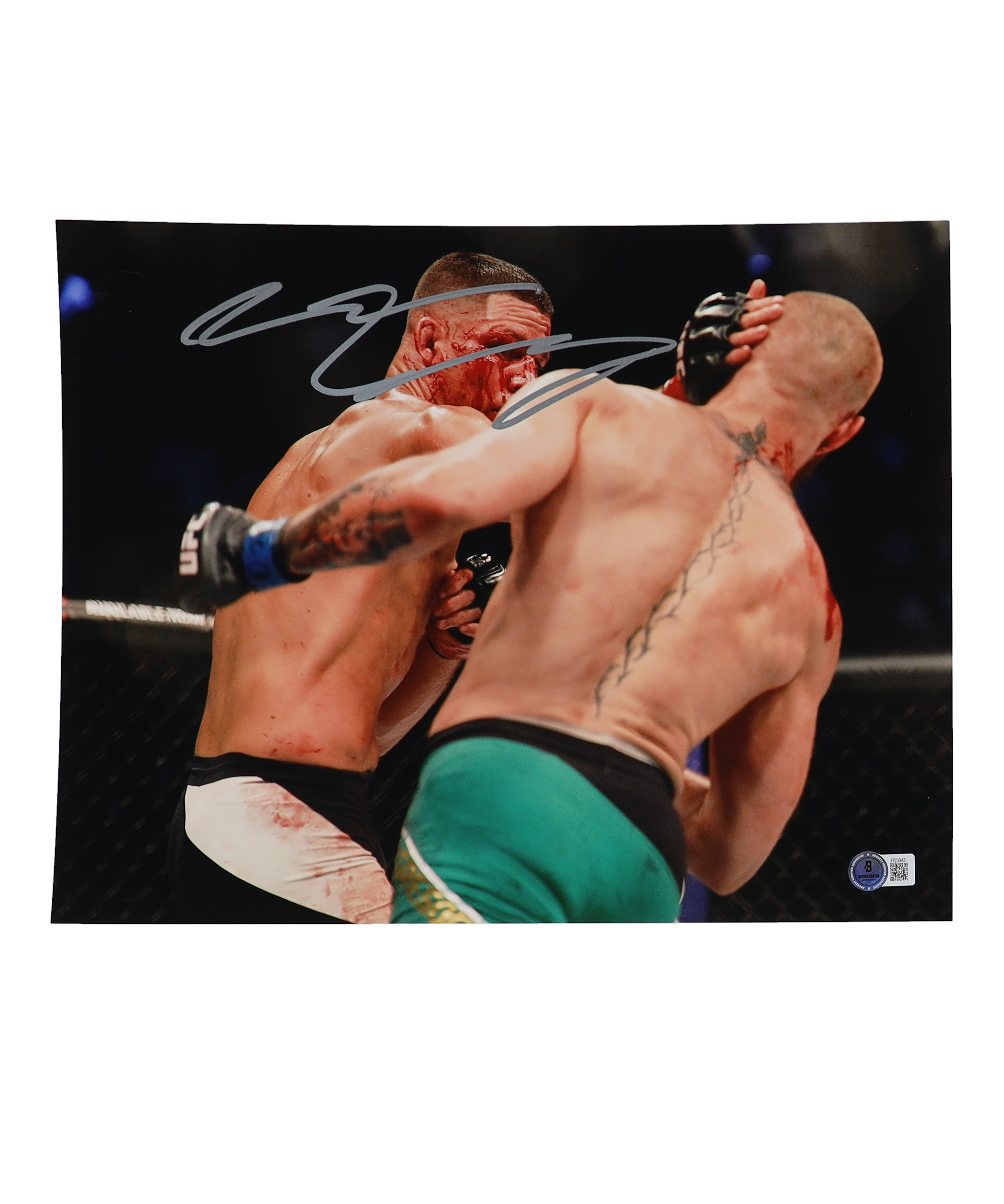 Nate Diaz Signed UFC 11x14 Photo (Beckett) at PristineAuction.com Nate Diaz Signed UFC 11x14 Photo (Beckett) at PristineAuction.com