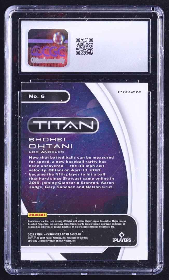Shohei Ohtani 2021 Panini Chronicles Titan Holo #6 (CGC 10) at PristineAuction.com Shohei Ohtani 2021 Panini Chronicles Titan Holo #6 (CGC 10) at PristineAuction.com
