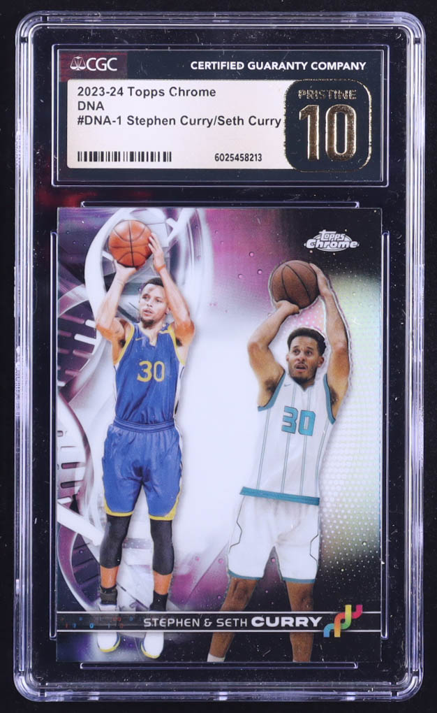 Stephen Curry / Seth Curry 2023-24 Topps Chrome DNA #DNA1 (CGC Pristine 10) at PristineAuction.com Stephen Curry / Seth Curry 2023-24 Topps Chrome DNA #DNA1 (CGC Pristine 10) at PristineAuction.com