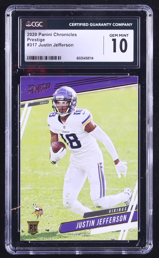Justin Jefferson 2020 Panini Chronicles Prestige #317 (CGC 10) at PristineAuction.com Justin Jefferson 2020 Panini Chronicles Prestige #317 (CGC 10) at PristineAuction.com