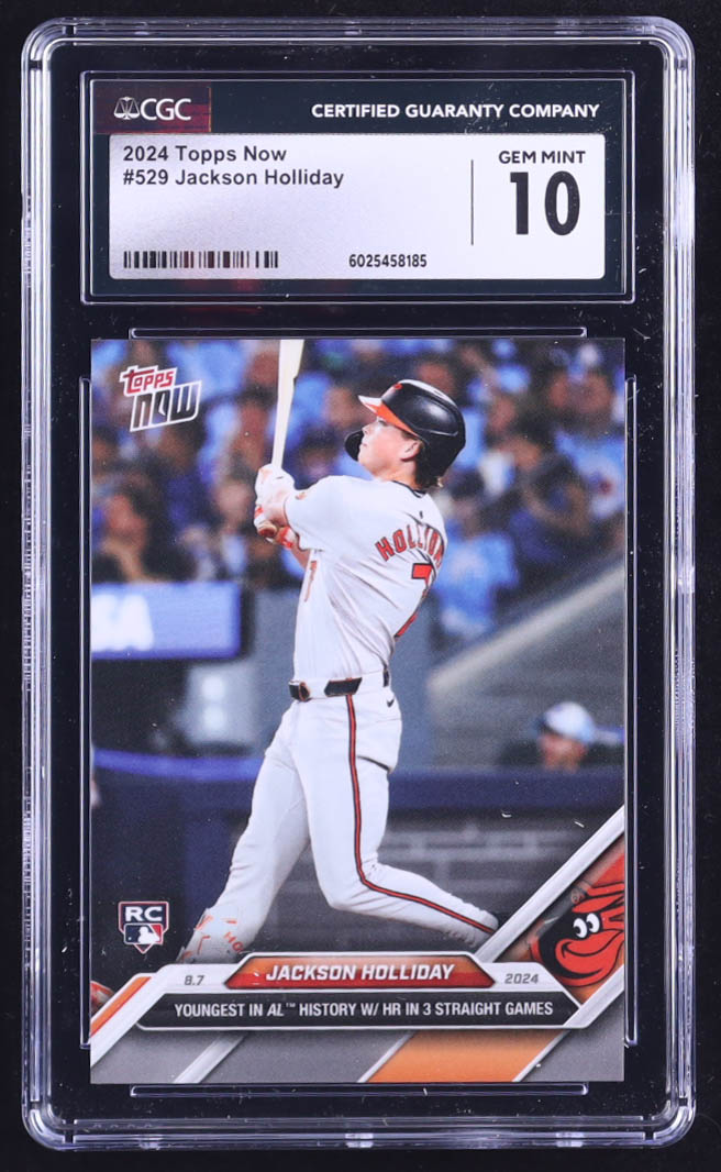 Jackson Holiday 2024 Topps Now #529 RC (CGC 10) at PristineAuction.com Jackson Holiday 2024 Topps Now #529 RC (CGC 10) at PristineAuction.com