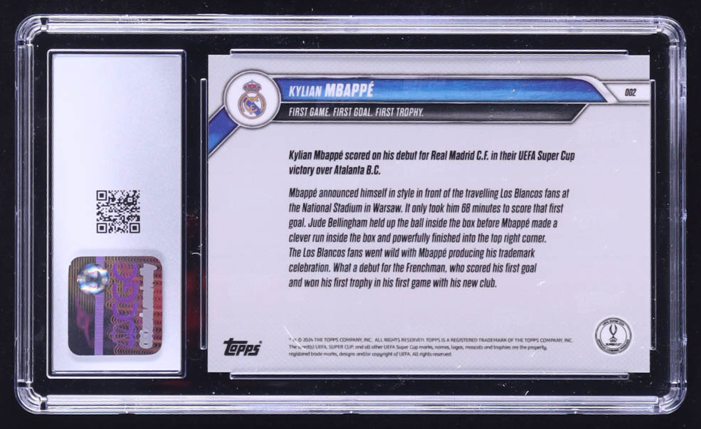 Kylian Mbappe 2024-25 Topps Now UEFA CC #002 (CGC 10) | Pristine Auction