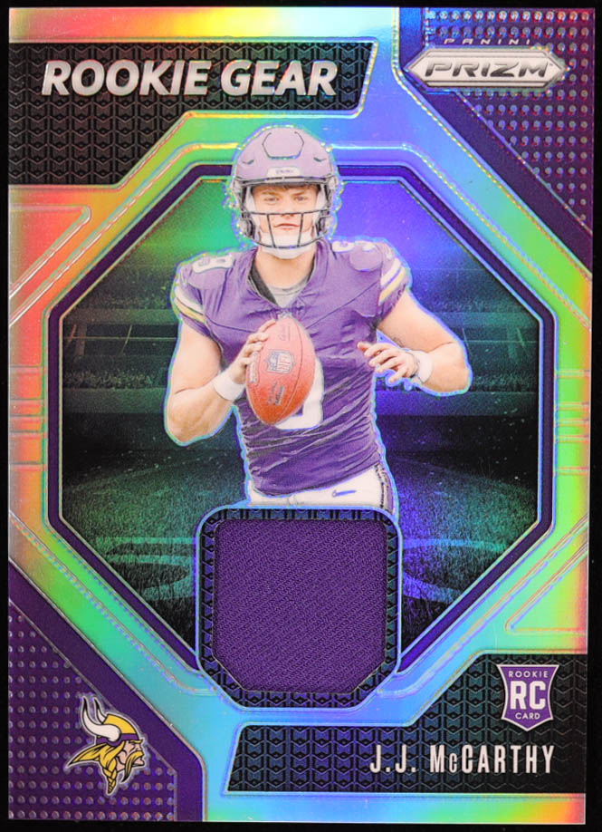 J.J. McCarthy 2024 Panini Prizm Rookie Gear Silver Prizms RC #8 at PristineAuction.com J.J. McCarthy 2024 Panini Prizm Rookie Gear Silver Prizms RC #8 at PristineAuction.com