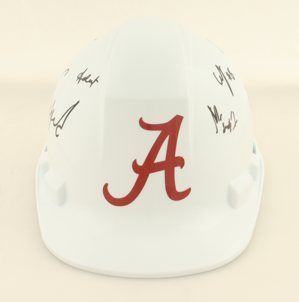 2025 Alabama Crimson Tide Hard Hat Team-Signed by (9) with Mark Sears, Chris Youngblood, Grant Nelson, Aden Holloway (Beckett & JSA) at PristineAuction.com 2025 Alabama Crimson Tide Hard Hat Team-Signed by (9) with Mark Sears, Chris Youngblood, Grant Nelson, Aden Holloway (Beckett & JSA) at PristineAuction.com