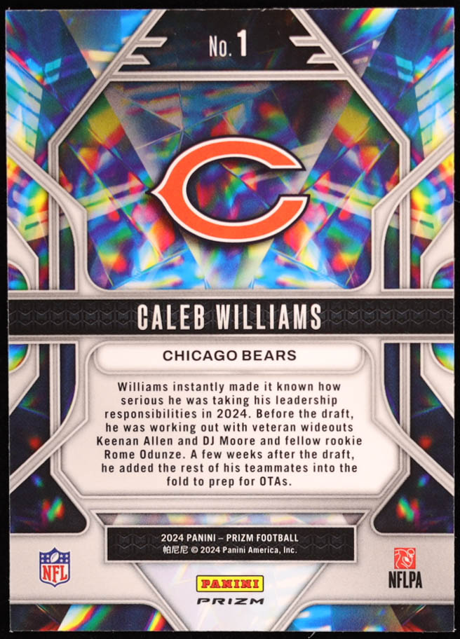 Caleb Williams 2024 Panini Prizm Prizmatic Silver Prizms RC #1 at PristineAuction.com Caleb Williams 2024 Panini Prizm Prizmatic Silver Prizms RC #1 at PristineAuction.com