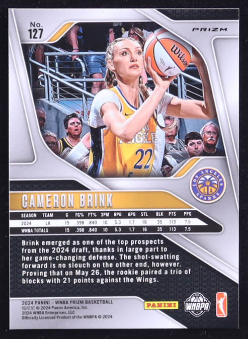 Cameron Brink 2024 Panini Prizm WNBA Prizms Silver #127 RC at PristineAuction.com Cameron Brink 2024 Panini Prizm WNBA Prizms Silver #127 RC at PristineAuction.com