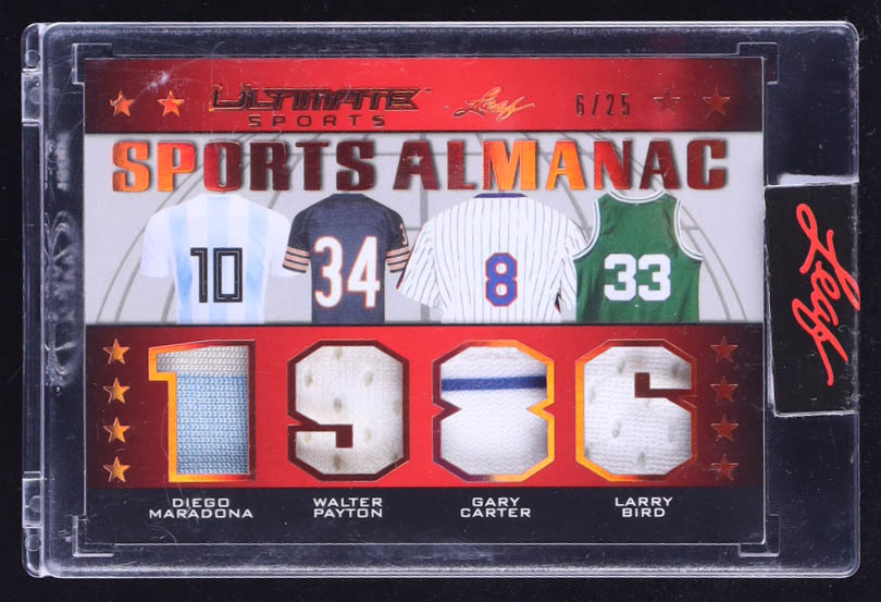 Walter Payton / Larry Bird / Gary Carter / Diego Maradona 2021 Leaf Ultimate Sport Sports Almanac Bronze #USA08 #6/25 at PristineAuction.com Walter Payton / Larry Bird / Gary Carter / Diego Maradona 2021 Leaf Ultimate Sport Sports Almanac Bronze #USA08 #6/25 at PristineAuction.com