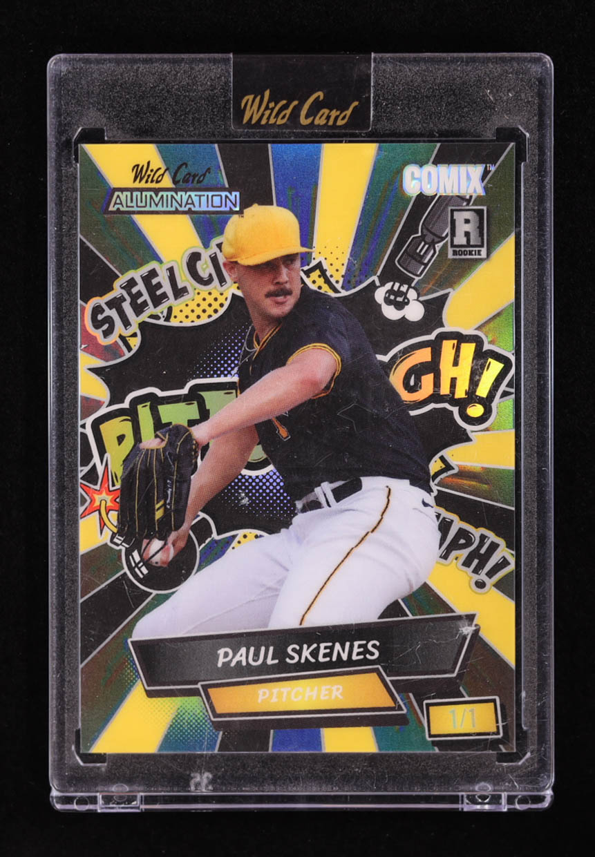 Paul Skenes 2024 Wild Card Alumination Comix Prismatic Black #ACBPPS2 #1/1 RC at PristineAuction.com Paul Skenes 2024 Wild Card Alumination Comix Prismatic Black #ACBPPS2 #1/1 RC at PristineAuction.com